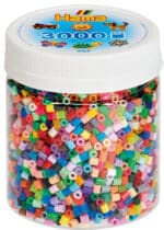 Hama Midi perler i et bæger med forskellige mix farver, 3000 stk.