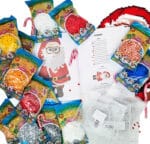 Kæmpe Hama juleperlepakke med forskellige farver og julemandsopskrift.