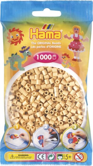 Hama Perler Midi 1000 stk i beige, pakke med kreativ leg og læring for børn.