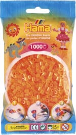 Hama Midi Perler pakke med 1000 neon orange perler.