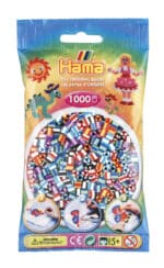 Pose af Hama Midi stribet mix perler i pakke med 1000 stk.