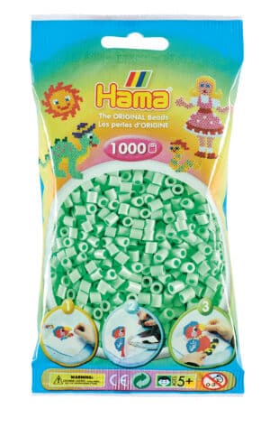 Hama Midi Perler pakke med 1000 pastelmint perler.