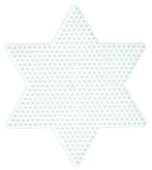 Hama Midi Perleplade i form af stor stjerne, 17x15 cm, i hvid.