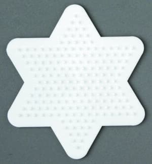Hama Midi Perleplade i hvid stjerneform på 10x9 cm - 1 stk.