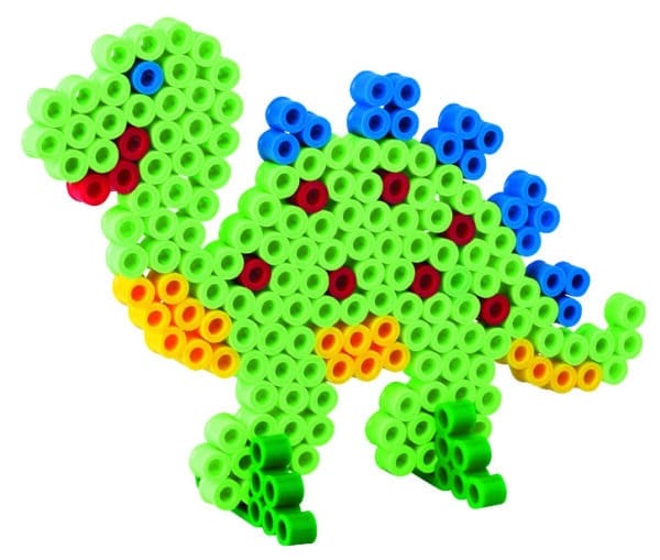 Hama Maxi Perlesæt formet som en farverig dinosaur.