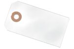 Hvid manillamærke 4x8 cm i papir med forstærket hul.