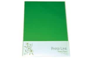 Pakke med 10 stk grønne A4-karton fra Paper Line på hvid baggrund.
