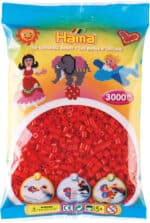 Posepakke med Hama Midi Perler i rød farve. 3000 stk. For kreativ leg og håndarbejde.