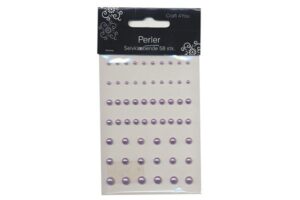Selvklæbende lilla perler i størrelserne 3-7mm fra Craft 4 You, 58 stykker.