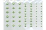 Selvklæbende perle halv grøn i størrelser fra 3 til 7mm, i pakke med 58 stykker.