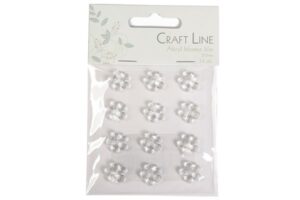 Craft Line selvklæbende dekorationsblomster, 15mm, 12 stk i emballage.