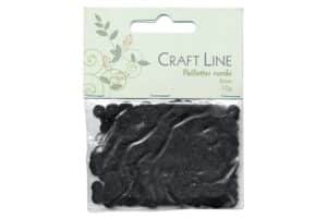Craft Line sort runde pailletter, 6mm, 10g pakke i kategorien palietter.