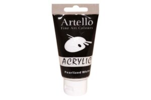 Artello akrylmaling i perlehvid, 75 ml tube.