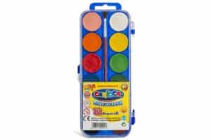 CARIOCA vandfarvesæt til børn med 12 forskellige farver og pensel.