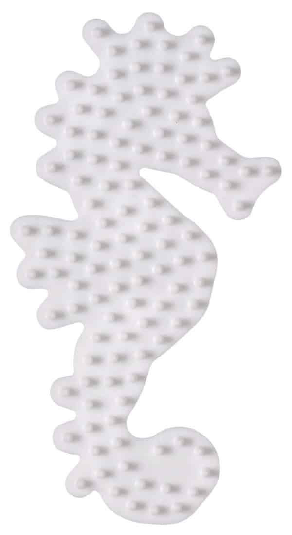 Hama Midi Perleplade i form af en søhest på 11x6 cm i hvid.