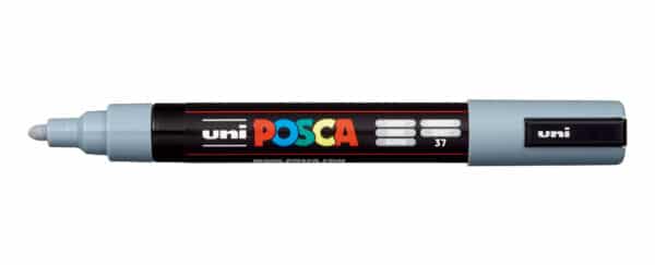 Uni Posca PC-5M tuschpen i grå.