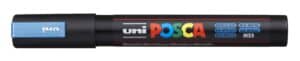 Uni Posca PC-5M metallisk blå tuschpen for kreativ brug.