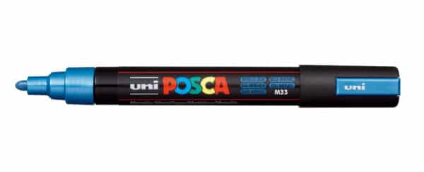 Uni Posca PC-5M tuschpen i metallisk blå.