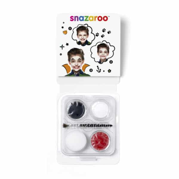 Snazaroo Halloween ansigtsmaling mini sæt med 3 farver og applikator.