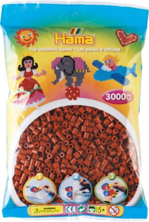Hama Midi Perler pakke med 3000 mellembrune perler til kreativ leg.