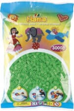 Pose Hama Midi Perler i farven flour. grøn, 3000 stk pakke.