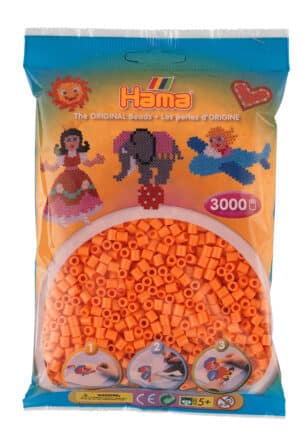 Hama Midi Perler pakke med 3000 stk. i farven abrikos, til kreativ leg og design.