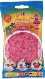 Hama Midi Perler pakke med 1000 transparente pink perler.