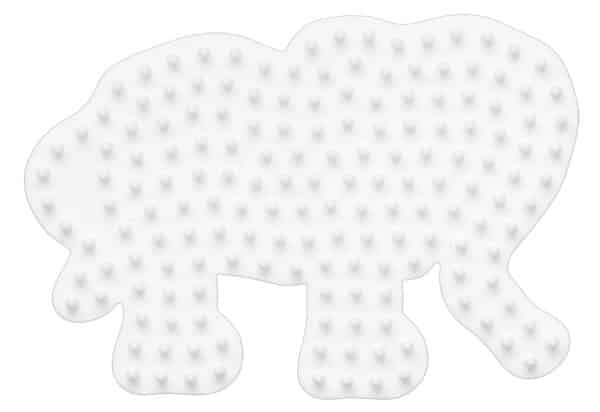 Hama Perleplade Midi i form af en lille hvid elefant.