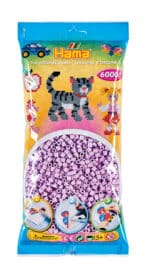 Pose Hama Perler Midi i pastel lilla, 6000 stk, i emballage.