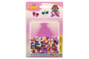 Hama Midi Perlesæt - Lille prinsesse pakke med farverige perler og skabelon.