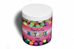 Beholder med Pearl'n'Fun runde perler i neonfarver, 10 mm, 125g, til perle- og elastiksnorprojekter.