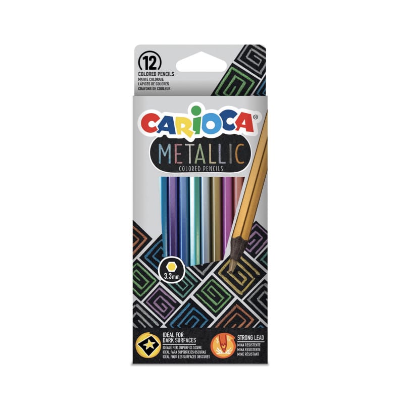 Carioca Metallic farveblyanter 6-kantet 3,3mm, 12stk.