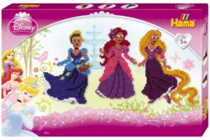 Hama Midi Perler Gaveæske med tre Disney prinsesser lavet af perler.