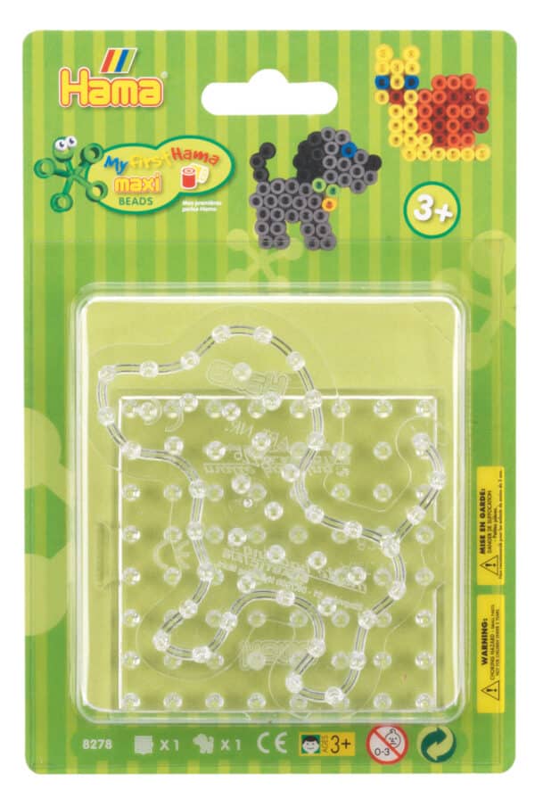 Hama Maxi perleplader 8224/8226 i blisterpakke med farverige perler og form.