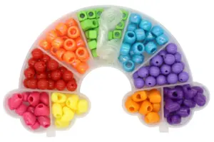 Regnbue perlemix i forskellige farver med elastiksnor til smykkesæt.
