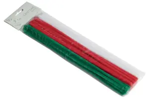 25 rød/hvide/grønne piberensere på 30cm fra CraftLine i emballage.