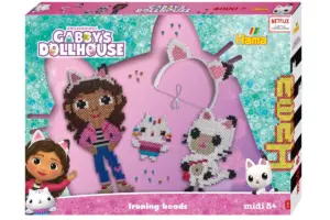 Hama Midi gaveæske med Gabby's Dollhouse tema og figurer fra det populære Netflix-show.