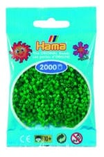 Hama Mini Perler 2.000 stk grønne, i en plastikpose.