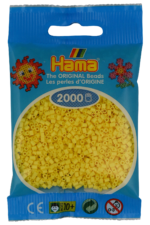 Hama Mini Perler lysegul 2.000 stk i original emballage.