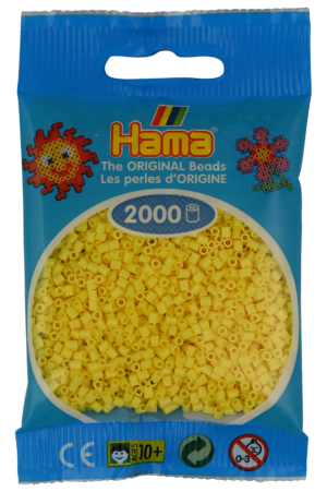 Hama Mini Perler lysegul 2.000 stk i original emballage.