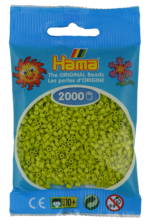 Hama Mini Perler lime, 2.000 stk pakke.