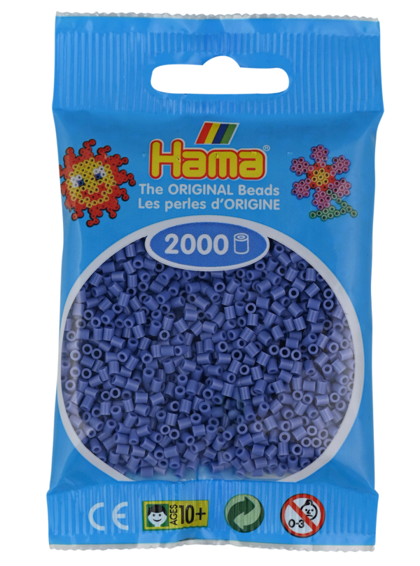 Hama Mini Perler 2.000 stk lavendel i en pose.