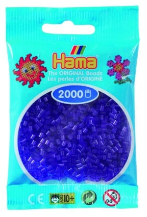 Hama Mini Perler, 2.000 stk. i transparent lilla.