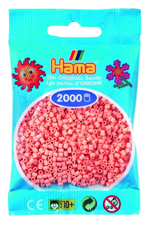 Hama Mini Perler, 2.000 stk, mat rosa.