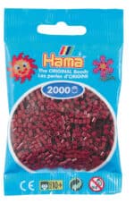 Hama Mini Perler, 2.000 stk bordeaux, i blå emballage.