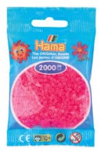 Hama Mini Perler i neon fuchsia, 2.000 stk. i pose.