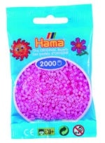 Hama Mini Perler 2.000 stk pastel pink i pose.