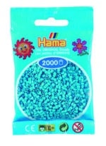 Hama Mini Perler azurblå, 2.000 stk i pakke.