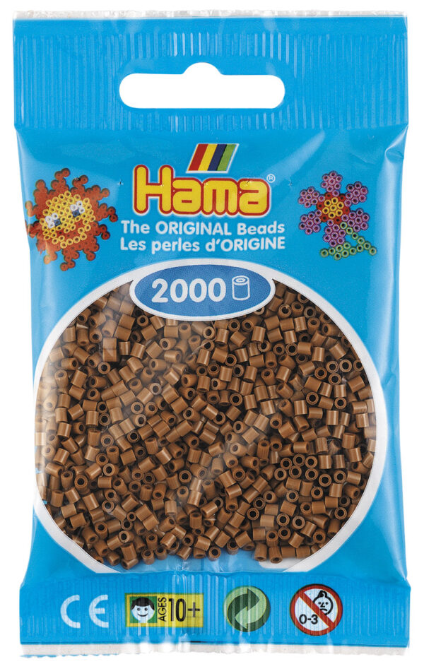 Hama Mini Perler i nougatfarve, 2.000 stk i pakke.