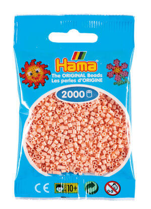 Hama Mini Perler i lys fersken, 2.000 stk, i blå emballage.